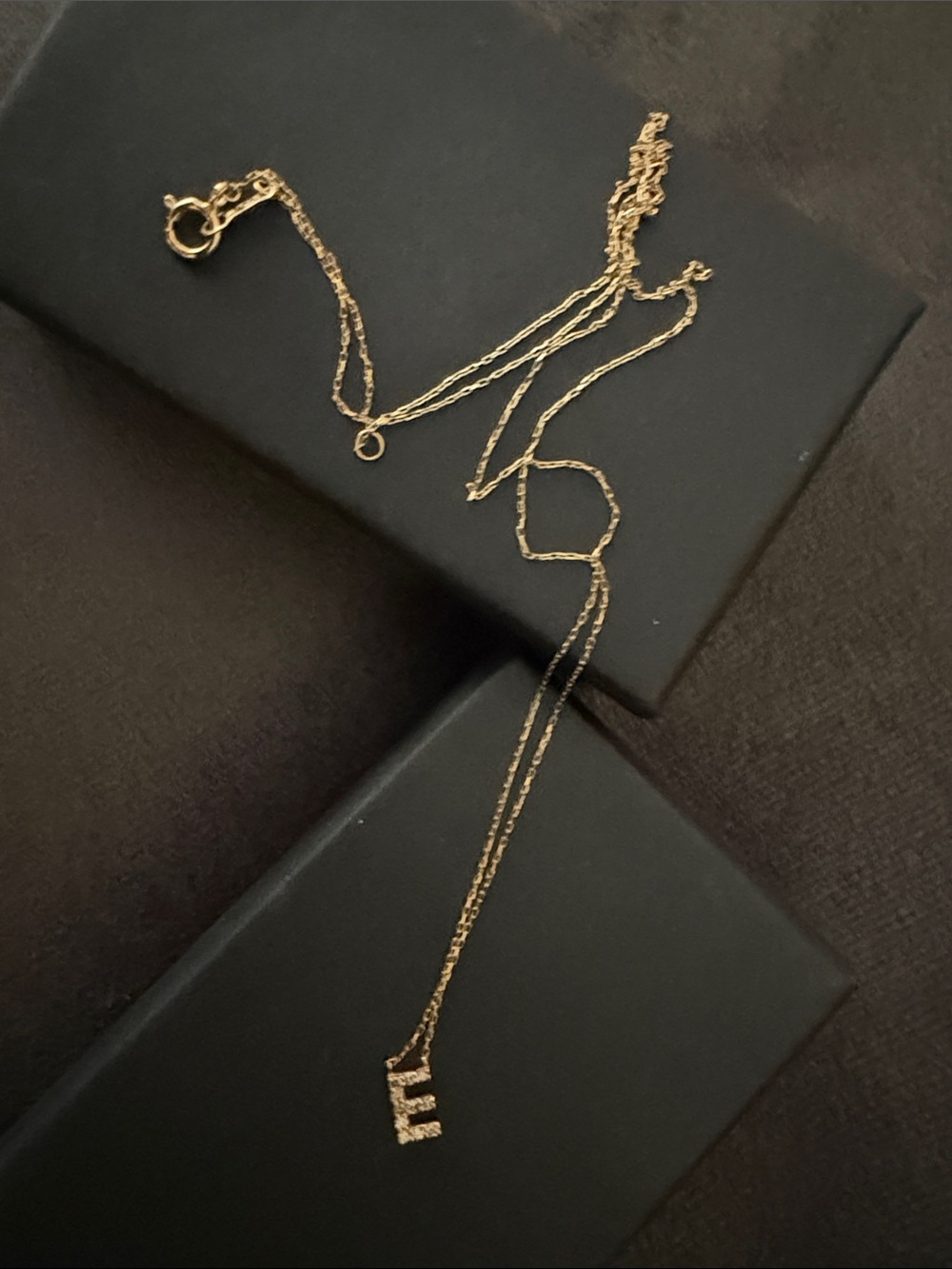 Gold Initial 'E' Pendant Necklace - Women Jewelry